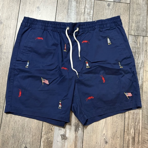 Polo Ralph Lauren Other - Polo Ralph Lauren Men’s XXL Shorts Navy Classic Fit Lobster Lighthouse USA Flag